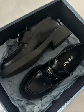 Prada Triangle Logo Loafers